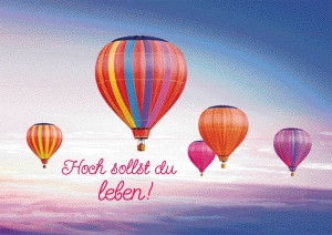 Postkarte Hoch sollst du leben!