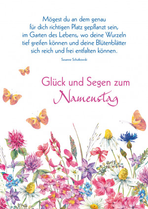 Postkarte Glück und Segen zum Namenstag