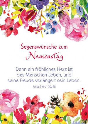 Postkarte Segenswünsche zum Namenstag