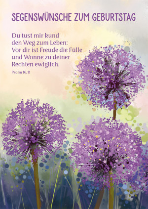 Postkarte Segenswünsche zum Geburtstag