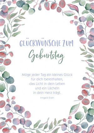 Postkarte Glückwünsche zum Geburtstag