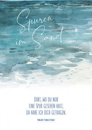 Postkarte - Spuren im Sand