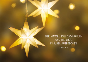 Postkarte zu Weihnachten - Der Himmel soll sich freuen...