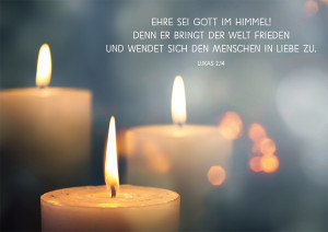 Postkarte zu Weihnachten - Ehre sei Gott im Himmel...