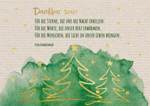 Postkarte zu Weihnachten - Dankbar sein...