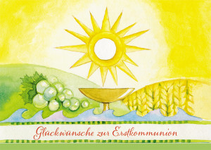 Doppelkarte Glückwünsche zur Erstkommunion