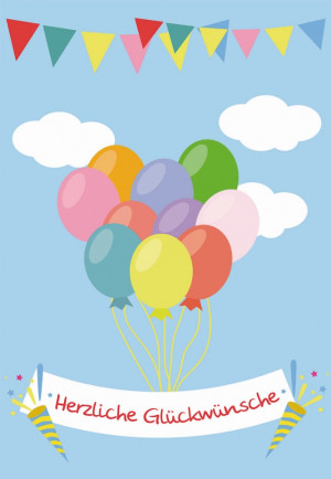 Glückwunschkarte zum Kindergeburtstag Herzliche Glückwünsche