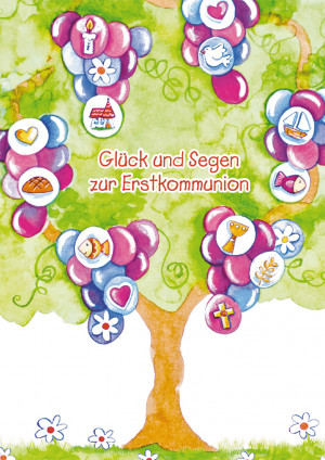 Glückwunschkarte Glück und Segen zur Erstkommunion