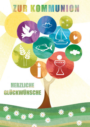 Glückwunschkarte "Zur Kommunion herzliche Glückwünsche"
