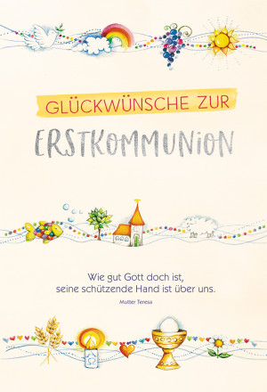 Geldgeschenkkarte Glückwünsche zur Erstkommunion