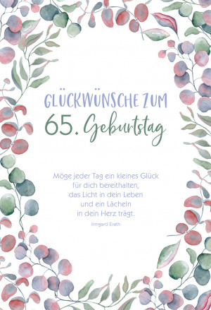 Glückwunschkarte Glückwünsche zum 65. Geburtstag