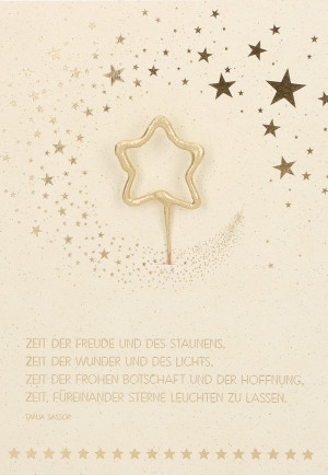 Weihnachtskarte - Zeit, füreinander Sterne leuchten zu lassen