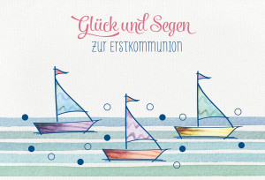 Glückwunschkarte - Glück und Segen zur Erstkommunion