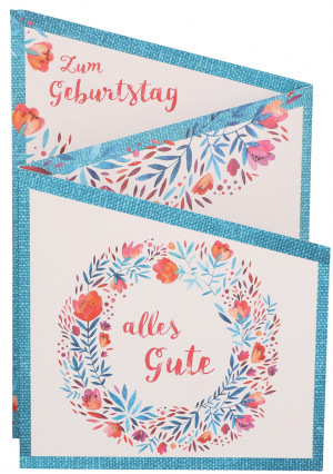 Leporellokarte - Zum Geburtstag alles Gute