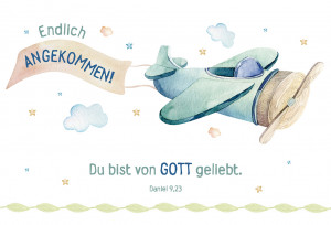 Glückwunschkarte zur Geburt - Endlich angekommen!