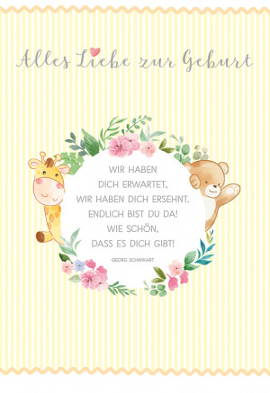 Glückwunschkarte - Alles Liebe zur Geburt