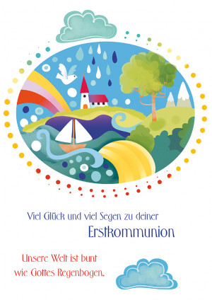 Glückwunschkarte - Viel Glück und viel Segen zu deiner Erstkommunion