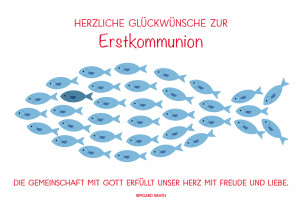 Glückwunschkarte - Herzliche Glückwünsche zu deiner Erstkommunion
