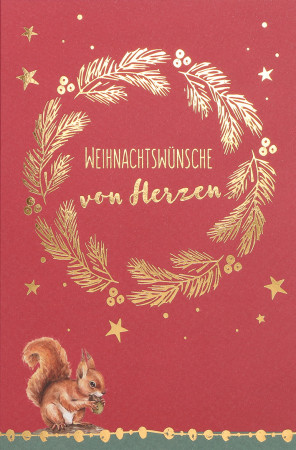 Weihnachtskarte - Weihnachtswünsche von Herzen