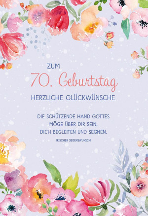 Glückwunschkarte - Zum 70. Geburtstag herzliche Glückwünsche