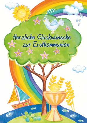 Glückwunschkarte - Herzliche Glückwünsche zur Erstkommunion