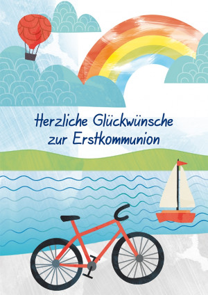Glückwunschkarte - Herzliche Glückwünsche zur Erstkommunion