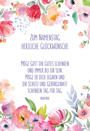 Glückwunschkarte - Zum Namenstag herzliche Glückwünsche