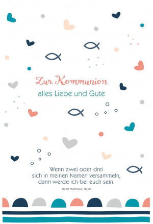 Glückwunschkarte - Zur Kommunion alles Liebe und Gute