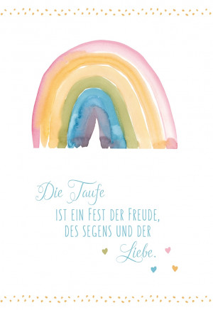 Glückwunschkarte zur Taufe - Regenbogen