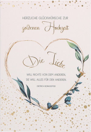 Glückwunschkarte - Herzliche Glückwünsche zur goldenen Hochzeit