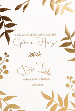 Glückwunschkarte - Herzliche Segenswünsche zur Goldenen Hochzeit