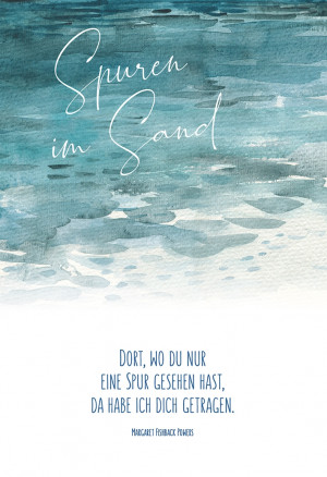 Spruchkarte - Spuren im Sand