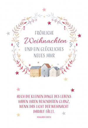 Weihnachtskarte - Fröhliche Weihnachten und ein glückliches neues Jahr