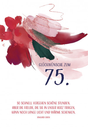 Geburtstagskarte - Glückwünsche zum 75.