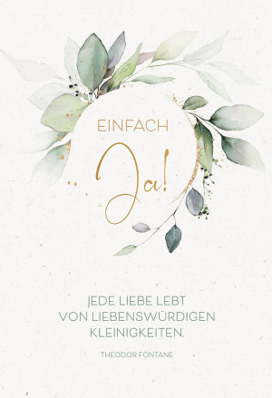 Glückwunschkarte zur Hochzeit - Einfach Ja!