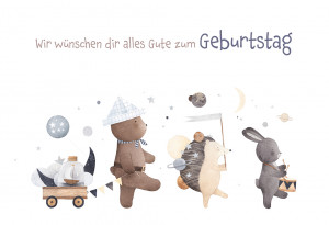 Glückwunschkarte zum Kindergeburtstag - Wir wünschen dir alles Gute zum Geburtstag