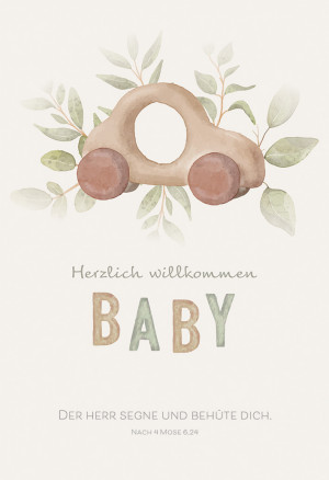 Glückwunschkarte zur Geburt - Herzlich willkommen Baby
