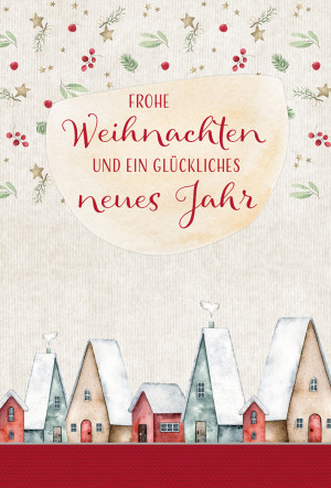 Geldgeschenkkarte - Frohe Weihnachten und ein glückliches neues Jahr