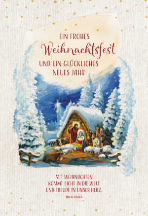 Weihnachtskarte - Ein frohes Weihnachtsfest und ein glückliches neues Jahr