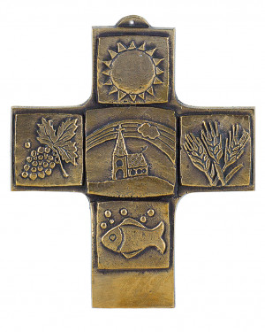 Kommunionkreuz aus Bronze