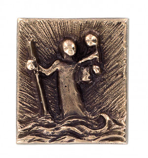 Bronzeplakette Christophorus