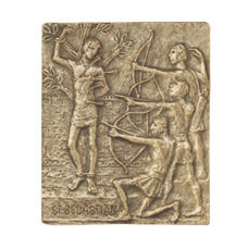 Bronzeheiligenrelief Sebastian