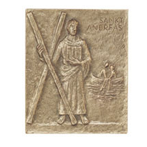Bronzeheiligenrelief Andreas - Andrea