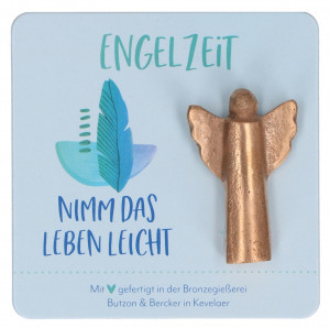 Engelfigur aus Bronze - Nimm das Leben leicht