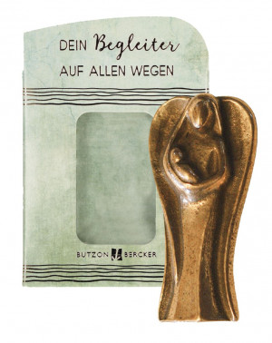 Kleiner Begleiter aus Bronze - Schutzengel mit Kind