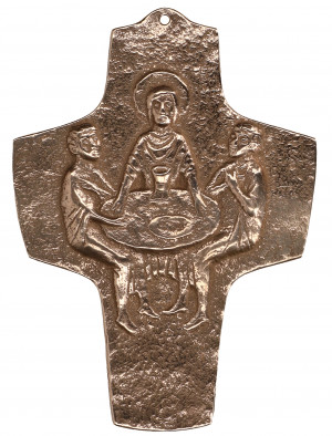 Bronzekreuz - Das Heilige Abendmahl