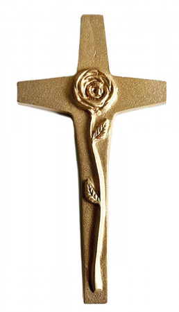 Wandkreuz aus Bronze - Rose