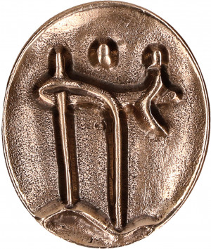 Bronzeplakette mit Magnet - Christophorus