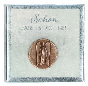 Engel-Plakette aus Bronze - Schön, dass es dich gibt