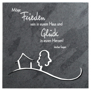 Schieferrelief Frieden und Glück